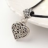 Heart Tibetan Style Alloy Pendant Necklaces NJEW-F197-12-3