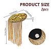 2Pcs Felt & Rhinestone & Iron Tassel Epaulettes AJEW-FH0009-07B-2