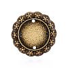 Adjustable Flower Alloy & Iron Bezel Cup Ring Base with Rotatable Tray MAK-T012-06B-2