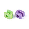 UV Plating Opaque Acrylic European Beads OACR-M027-03U-3