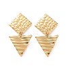 304 Stainless Steel Triangle with Rhombus Dangle Stud Earrings for Women EJEW-G328-16-2
