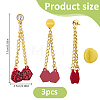 3Pcs Alloy Micro Pave Clear Cubic Zirconia Pin JEWB-FH0003-25A-2
