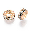 Brass Rhinestone Spacer Beads KK-N273-01B-G-2