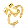 Initials Brass Open Cuff Ring for Women RJEW-N046-02T-G-1