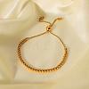 Adjustable Stainless Steel Round Beads Slider Bracelets NC9916-1-4