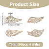 40Pcs 4 Styles Unfinished Wood Chips WOOD-WH0131-97-2