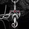 Alloy & 201 Stainless Steel & Rhinestone Dinosaur Wrapped Sword Pendant Necklaces for Men FS-WGFE8C1-04-1
