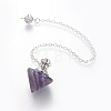 Natural Amethyst Cone Dowsing Pendulums G-G771-D05-2