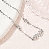Brass Micro Pave Clear Cubic Zirconia Infinity Link Bracelets KK-CBA6980-27P-2