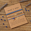 3Pcs 3 Styles Bohemian Adjustable Nylon Cord Braided Bracelet & Glass Beads Braided Bracelet & 304 Stainless Steel Hamsa Hand Charm Bracelet Set for Women GE8132-12-1