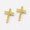 Brass Tiny Cross Charms KK-F718-08G-2
