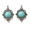 Tibetan Style Alloy Pave Imitation Turquoise Pendants FIND-NH0001-02AS-1