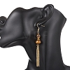 Tiger Eye Beads Dangle Earrings EJEW-JE06894-2