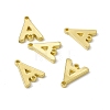 Rack Plating Brass Letter Connector Charms KK-C007-38G-A-1