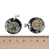 Natural Snowflake Obsidian Flat Round Pendants G-Q188-01P-02-3