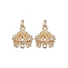 Brass Micro Pave Cubic Zirconia Multi-Strand Links X-KK-B133-06G-02-1