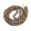 Electroplate Transparent Glass Beads Strands EGLA-N054-T4mm-A03-2