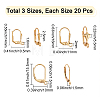 60Pcs 3 Style Brass Leverback Earring Findings KK-CN0001-41-2