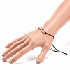 Alloy Shell Shape Braided Bead Bracelet for Women BJEW-JB08303-3