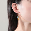 Christmas Alloy Rhinestone Hoop Earrings EJEW-F399-02G-1
