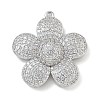 Rack Plating Brass Micro Pave Clear Cubic Zirconia Pendants KK-G515-63P-01-1