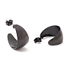 Ion Plating(IP) 304 Stainless Steel Chunky C-shape Stud Earrings EJEW-P198-10EB-2