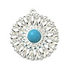 304 Stainless Steel with Dyed Synthetic Turquoise Pendants STAS-G374-05S-18-1