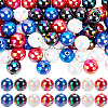 100Pcs 4 Colors UV Plating Opaque Acrylic Beads OACR-SP0002-31-1