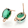 Brass Stud Earring Findings KK-S364-163E-2