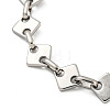 Non-Tarnish 304 Stainless Steel Rhombus Link Chains Bracelets for Men & Women BJEW-D042-02P-2