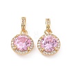 Real 18K Gold Plated Brass Micro Pave Clear Cubic Zirconia Pendants KK-E068-VC436-2