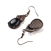 Natural Obsidian Teardrop Dangle Earrings EJEW-B055-01R-23-2