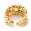 Rack Plating Real 18K Gold Plated Brass Hollow Rectangle Open Cuff Rings RJEW-B048-03G-3