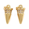 Brass Micro Pave Clear Cubic Zirconia Charms KK-Q085-02F-G-1