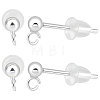 Beebeecraft 5 Pairs 925 Sterling Silver Round Ball Stud Earring Findings STER-BBC0006-26B-1
