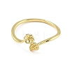 Leaf & Flower Brass Adjustable Ring Settings KK-G527-01C-G-2