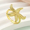 Brass Cuff Rings for Women RJEW-A083-01G-1