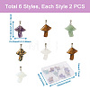 Yilisi 12Pcs 6 Style Natural & Synthetic Gemstone Pendants G-YS0001-12-3