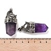 Natural Amethyst Faceted Sword Pendants G-Q163-01AS-07-3