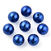 Spray Painted ABS Plastic Imitation Pearl Beads OACR-T015-05C-06-3