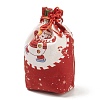 Christmas Theme Rectangle Cloth Bags with Jute Cord ABAG-P008-01B-3