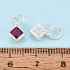 925 Sterling Silver Pave Cubic Zirconia Square Charms STER-T009-16S-4