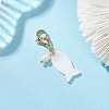 Shell Finsh & Cultured Freshwater Pearl Pendant Decorations HJEW-JM04637-1