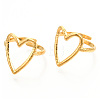 Ion Plating(IP) 304 Stainless Steel Heart Cuff Ring X-RJEW-N038-123LG-2