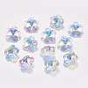 Faceted Glass Rhinestone Charms RGLA-F055-14x14-001AB-1