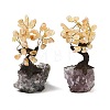 Natural Yellow Quartz Chips Tree Sculpture DJEW-K026-01B-1