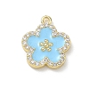 Brass Micro Pave Clear Cubic Zirconia and Enamel Pendants KK-A300-18G-1