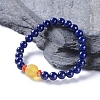Natural Lapis Lazuli Stretch Bracelets BJEW-G626-03-3