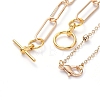 Iron Paperclip Chain Necklaces and Brass Pendant Necklaces Set NJEW-JN02768-4