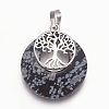 Natural Snowflake Obsidian Pendants G-F573-C09-2